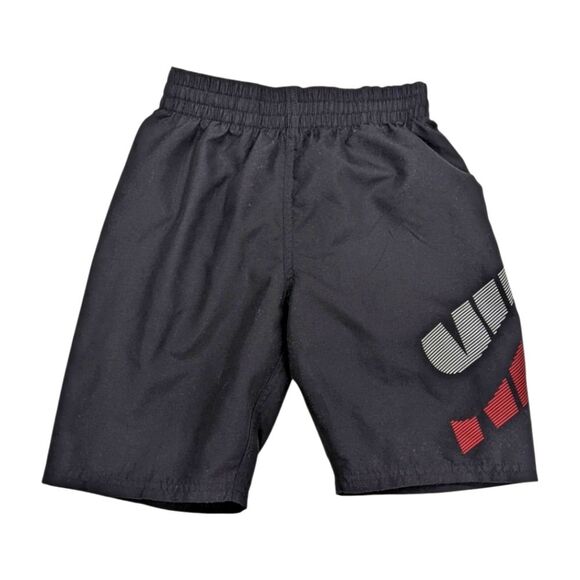 Nike Black Red White Swoosh Swim Board Shorts Swimsuit beach Size Small 8 - Picture 1 of 5